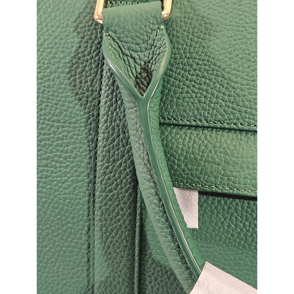 Maison de Sabre Large Leather Weekender Bag Emerald Green Duffel Tote Carry On - Picture 7 of 17